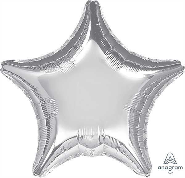 Anagram Folienballon Stern Metallic Silber (Metallic Silver) 32"