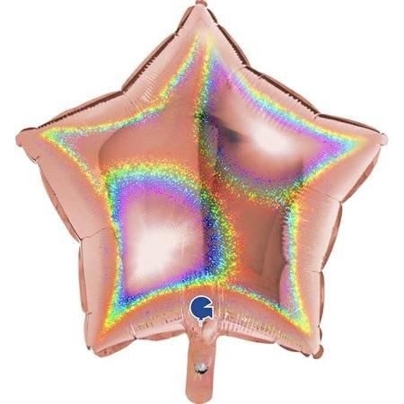 Grabo Folienballon Star Glitter Holo Rose Gold 45cm/18"