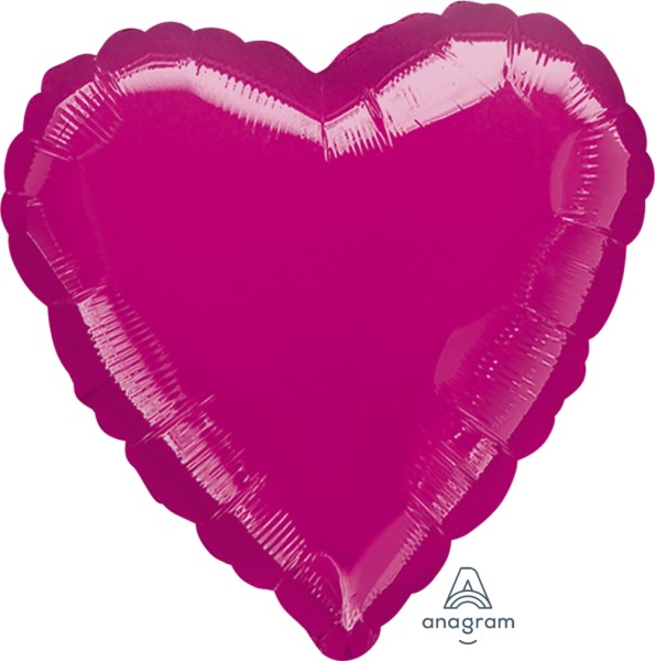 Anagram Folienballon Herz Metallic Fuchsia 45cm/18"