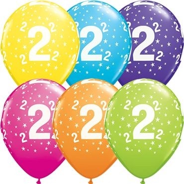 Qualatex Latexballon Stars 2-A-Round Tropical Assortment 28cm/11" 25 Stück