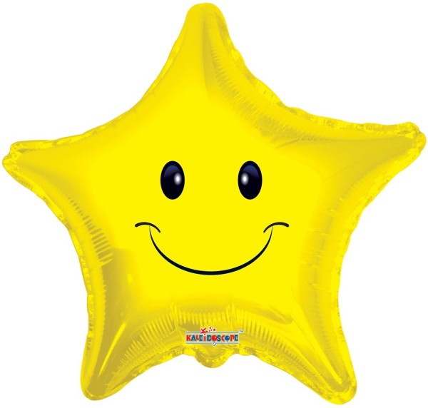 Kaleidoscope Folienballon Smily Face Star 45cm/18"