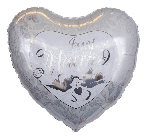 Qualatex Folienballon "Just Married" Silber 90cm/3'