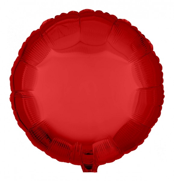 Folienballon Rund, Metallic Rot, 45cm Ø