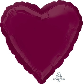 Anagram Folienballon Herz 45cm Durchmesser Weinrot (Berry)