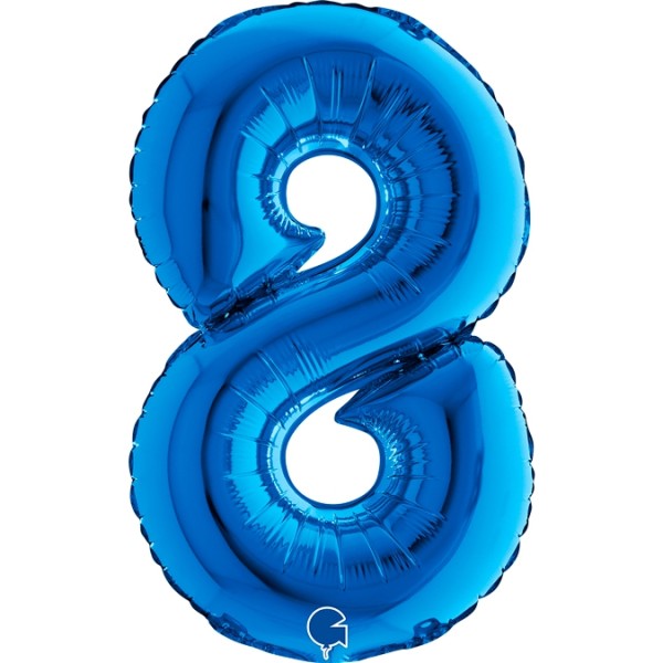 Grabo Folienballon Zahl 8 Blue 35cm/14"