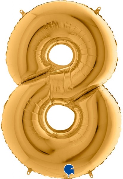 Grabo Folienballon Zahl 8 Gold 100cm/40"