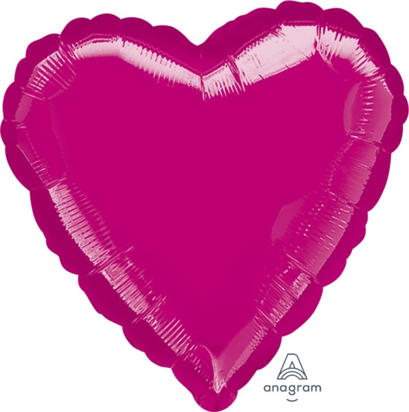 Anagram Folienballon Jumbo Herz Metallic Fuchsia 80cm/32"