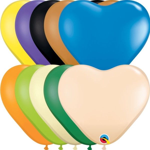 Qualatex Latexballon Opaque Heart Assortment 15cm/6" 100 Stück