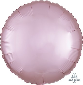 Anagram Folienballon Rund 45cm Durchmesser Satin Luxe Pastell Rosa (Pastel Pink)