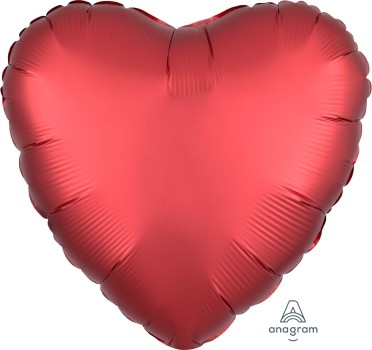 Anagram Folienballon Herz 45cm Durchmesser Satin Rot (Sangria)