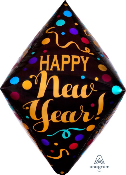 Anagram Folienballon Anglez "Happy New Year!" Satin Dots 40cm/16"