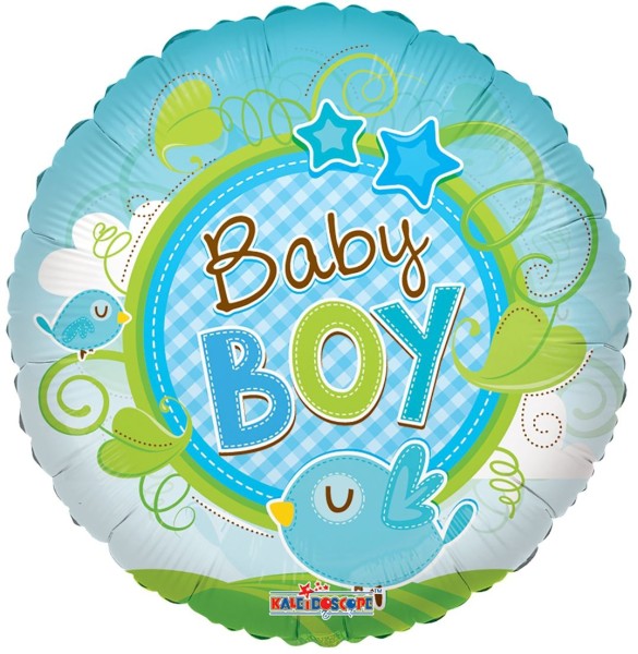 Kaleidoscope Folienballon Baby Boy Bird Clear View 45cm/18"