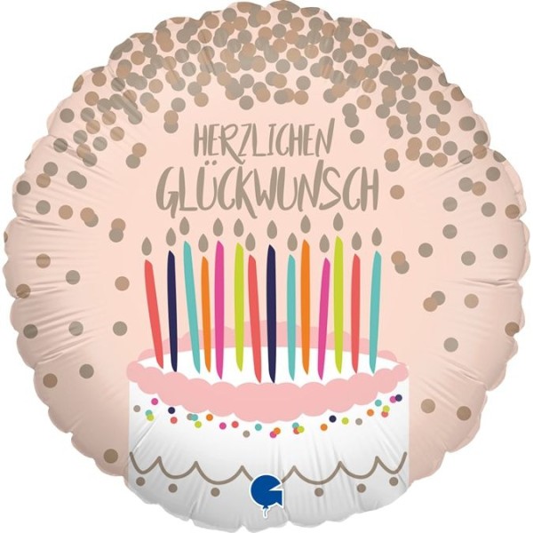 Grabo Folienballon Birthday Kuchen 45cm/18"