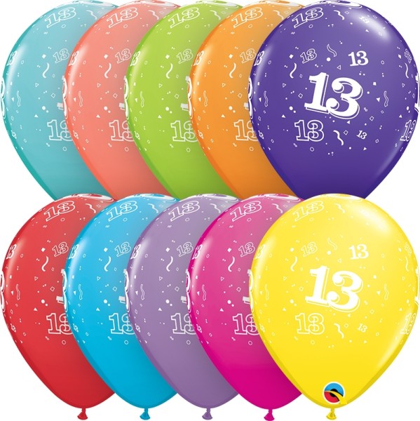 Qualatex Latexballon Age 13 Retail Sortiment 28cm/11" 6 Stück