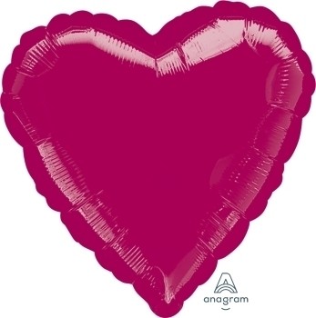 Anagram Folienballon Herz 45cm Durchmesser Burgund (Burgundy)
