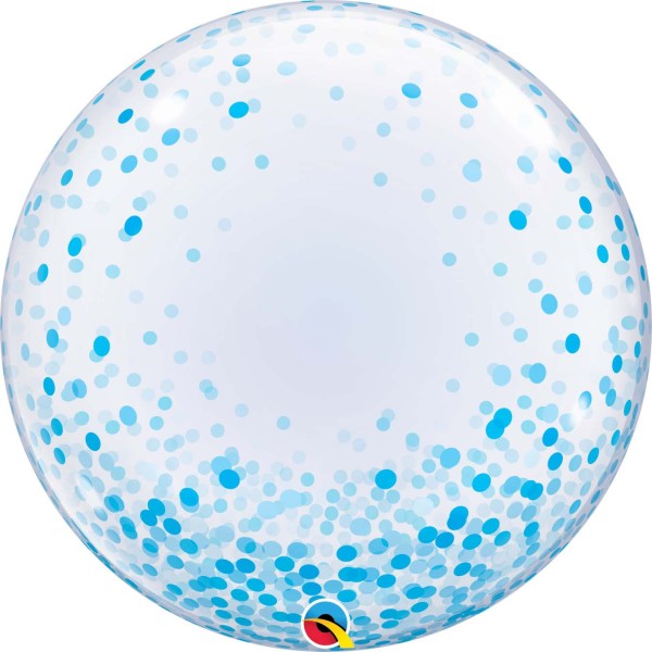 Qualatex Deco Bubble Blau Confetti Dots 60cm/24"