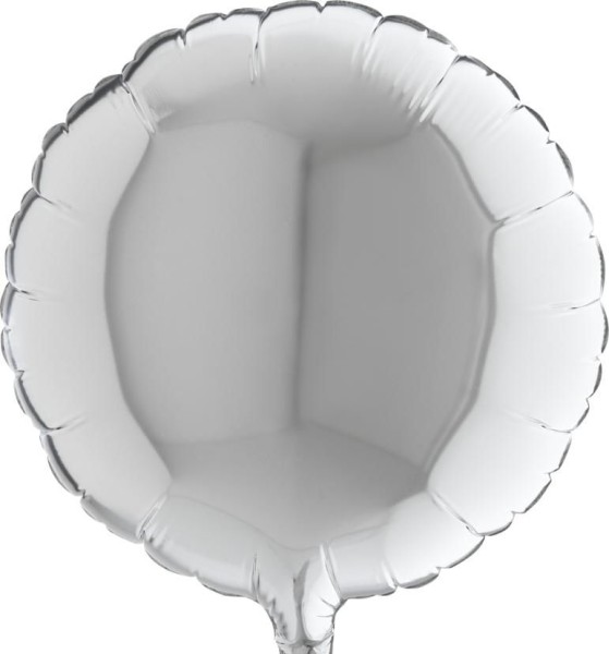 Grabo Folienballon Rund Silver 23cm/9"