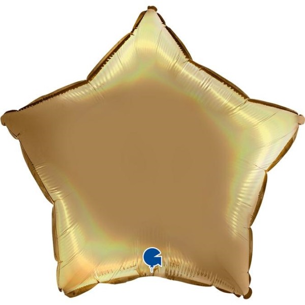 Grabo Folienballon Star Rainbow Holo Platinum Champagne 45cm/18"