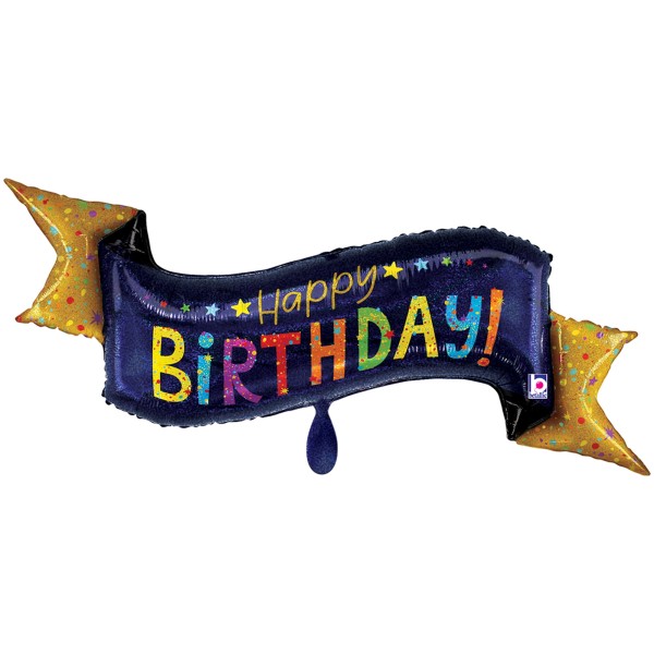 Betallic Folienballon Navy Birthday Banner 114cm/45"