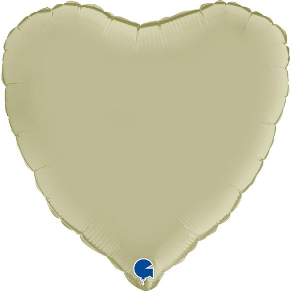 Grabo Folienballon Heart Satin Olive Green 45cm/18"