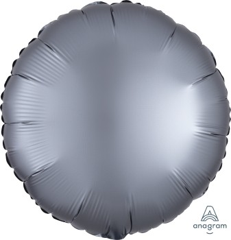 Anagram Folienballon Rund 45cm Durchmesser Satin Luxe Grau (Graphite)