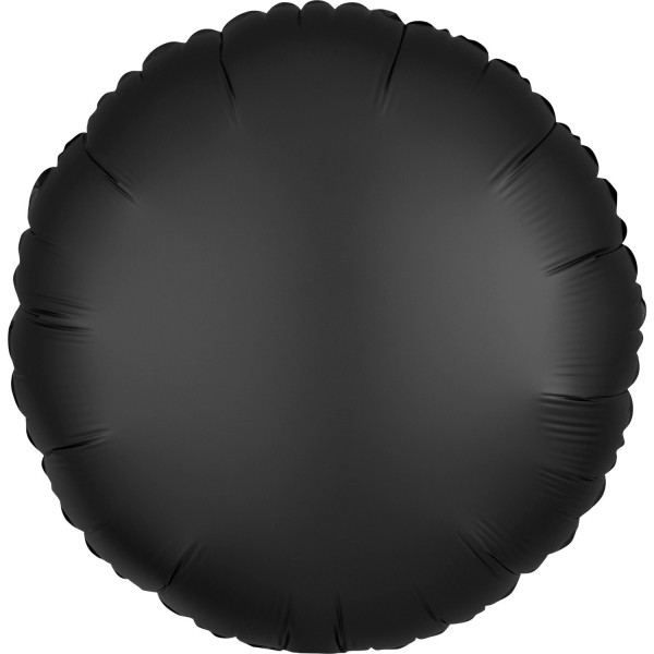 Anagram Folienballon Rund Satin Schwarz 45cm/18"