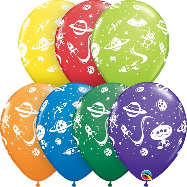 Qualatex Latexballon Aliens und Space Ships Carnival Sortiment 28cm/11" 25 Stück