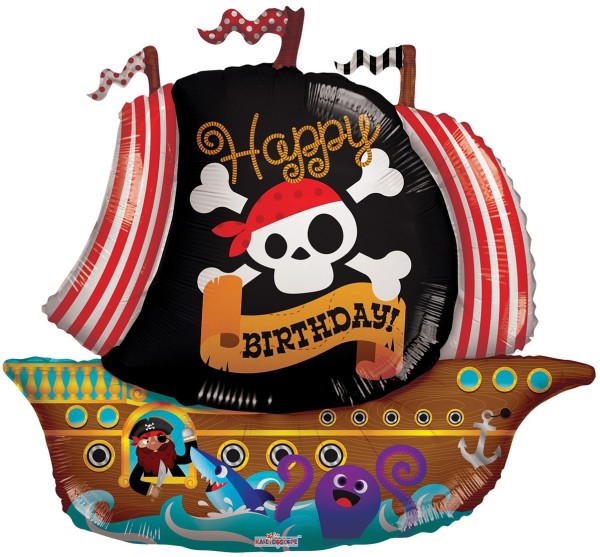 Kaleidoscope Folienballon Pirate Boat Shape Jumbo 90cm/36"