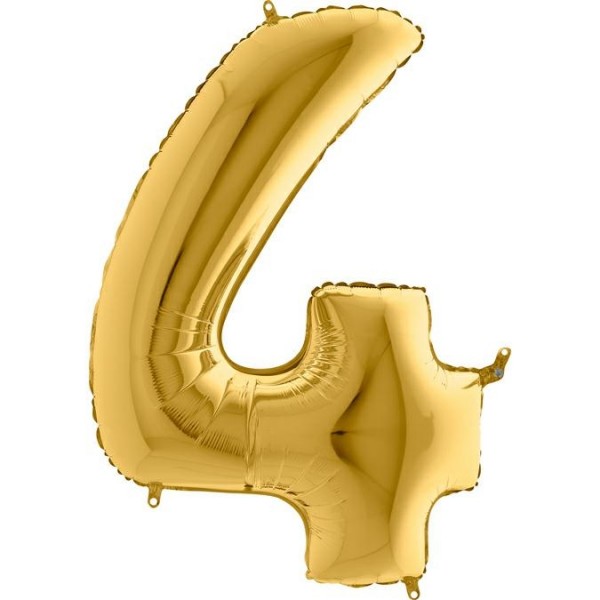 Grabo Folienballon Zahl 4 Gold5 100cm/40"