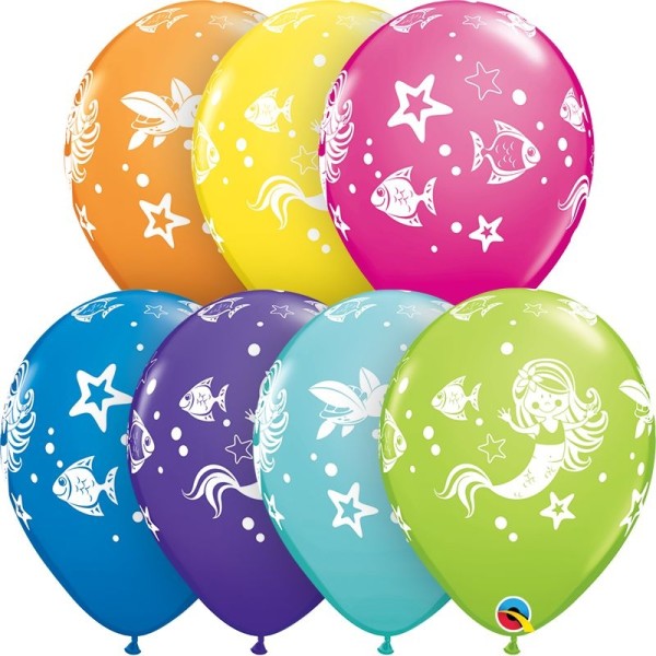 Qualatex Latexballon Merry Mermaid & Friends Assorted 28cm/11" 25 Stück