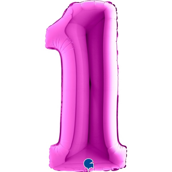 Grabo Folienballon Zahl 1 Purple 100cm/40"