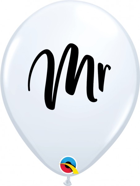 Qualatex Latexballon Mr. White 28cm/11" 25 Stück