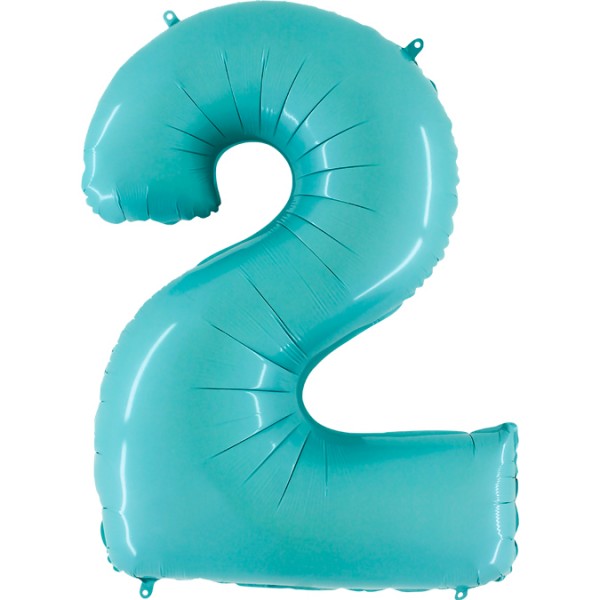 Grabo Folienballon Zahl 2 Pastel Blue 100cm/40"