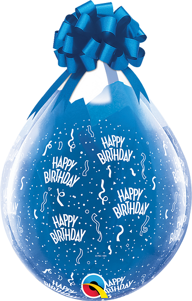 Qualatex Verpackungsballon Happy Birthday A-Round Diamond Clear 45cm/18" 25 Stück