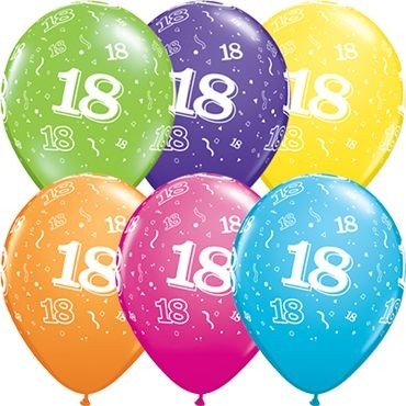 Qualatex Latexballon 18-A-Round Tropical Assortment 28cm/11" 25 Stück