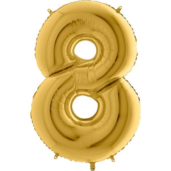 Grabo Folienballon Zahl 8 Gold5 100cm/40"