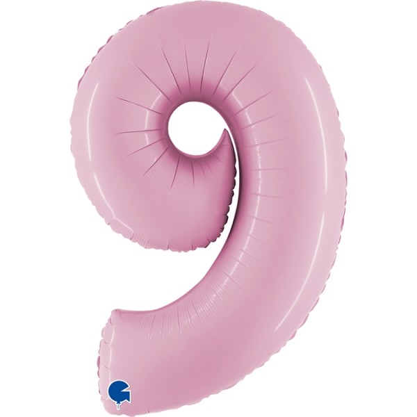 Grabo Folienballon Zahl 9 Pastel Pink 100cm/40"