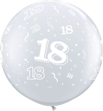 Qualatex Latexballon 18-A-Round Diamond Clear 90cm/3' 2 Stück