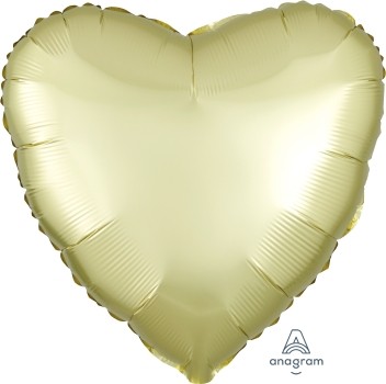 Anagram Folienballon Herz 45cm Durchmesser Satin Luxe Pastell Gelb (Pastel Yellow)
