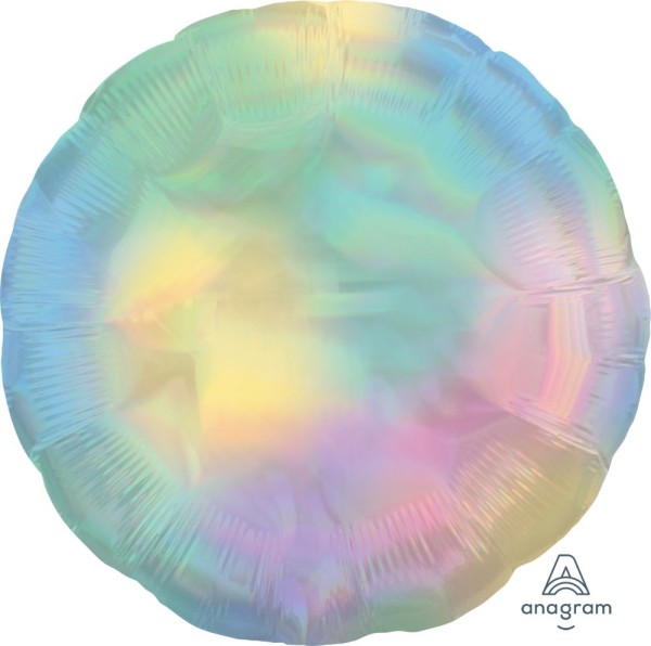 Anagram Folienballon Rund Iridescent Pastel Rainbow Holo 45cm/18"
