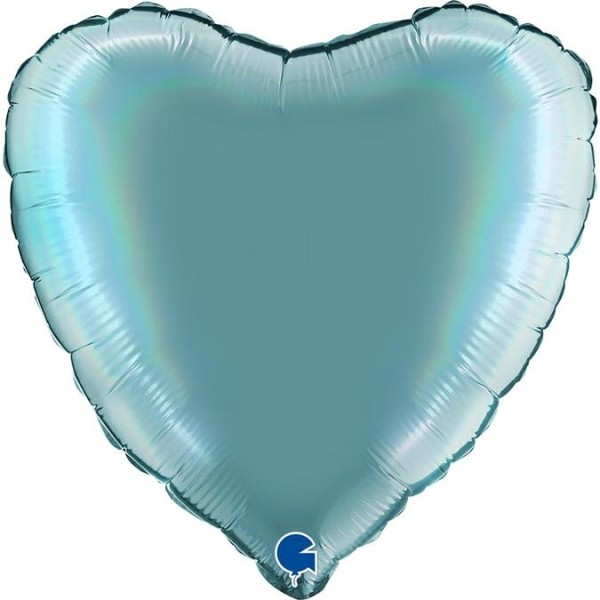 Grabo Folienballon Heart Rainbow Holo Platinum Tenerife Sea 45cm/18"