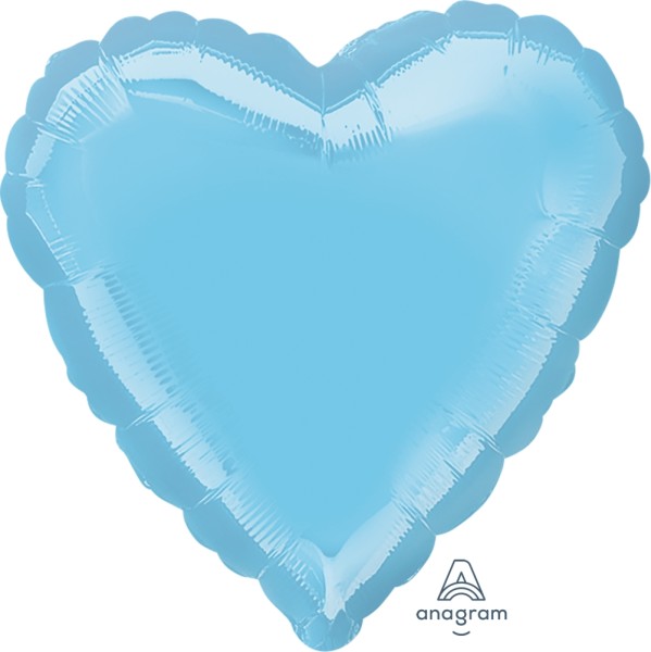 Anagram Folienballon Herz Metallic Pearl Lite Blue 45cm/18"