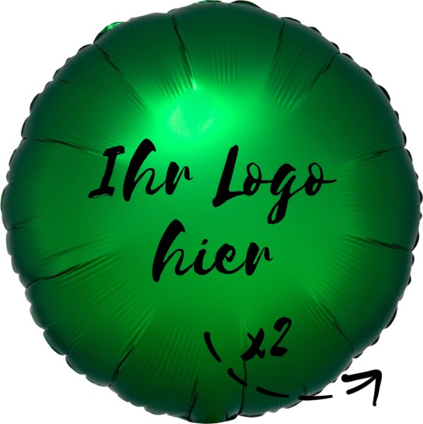 Folien-Werbeballon Rund Satin Luxe Emerald 45cm/18" 2-Seitig bedruckt