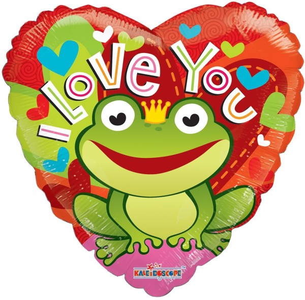 Kaleidoscope Folienballon I Love You Frog 90cm/36"