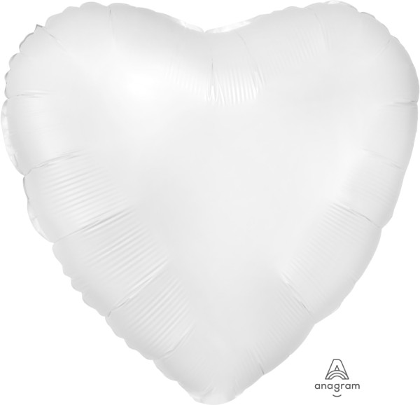 Anagram Folienballon Herz SatinLuxe White 45cm/18"