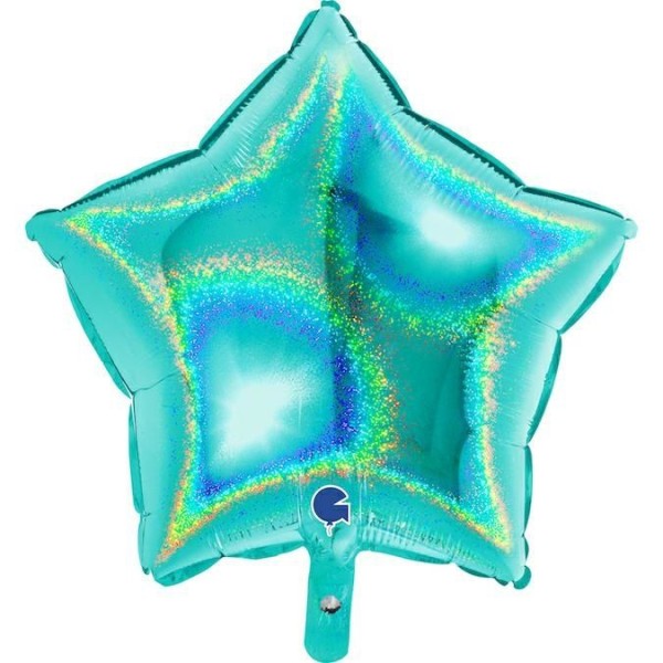 Grabo Folienballon Star Glitter Holo Tiffany 45cm/18"
