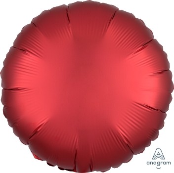 Anagram Folienballon Rund 45cm Durchmesser Satin Rot (Sangria)