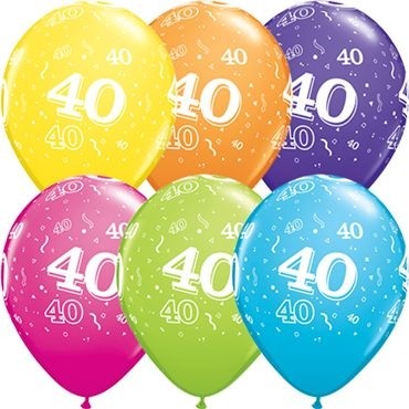 Qualatex Latexballon Age 40 Tropical Sortiment 28cm/11" 50 Stück