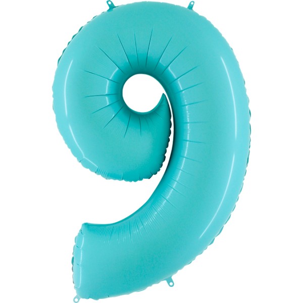 Grabo Folienballon Zahl 9 Pastel Blue 100cm/40"