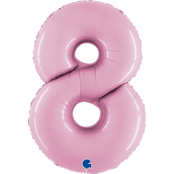 Grabo Folienballon Zahl 8 Pastel Pink 100cm/40"